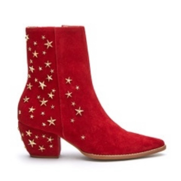 Matisse Red Star Studded Suede Caty Kate Limited Edition Boot NEW in Box!! - Picture 2 of 4